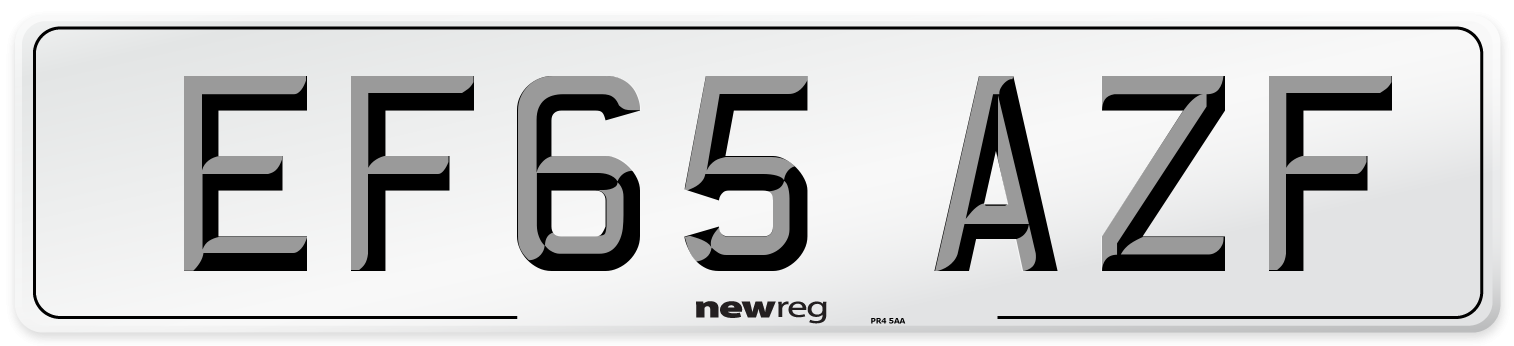 EF65 AZF Number Plate from New Reg